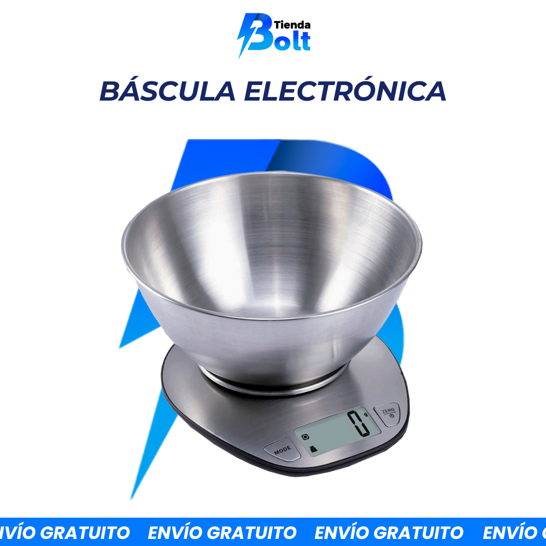 Báscula Electrónica de Cocina con Bol de Acero Inoxidable: Precisión y Elegancia en Cada Medida