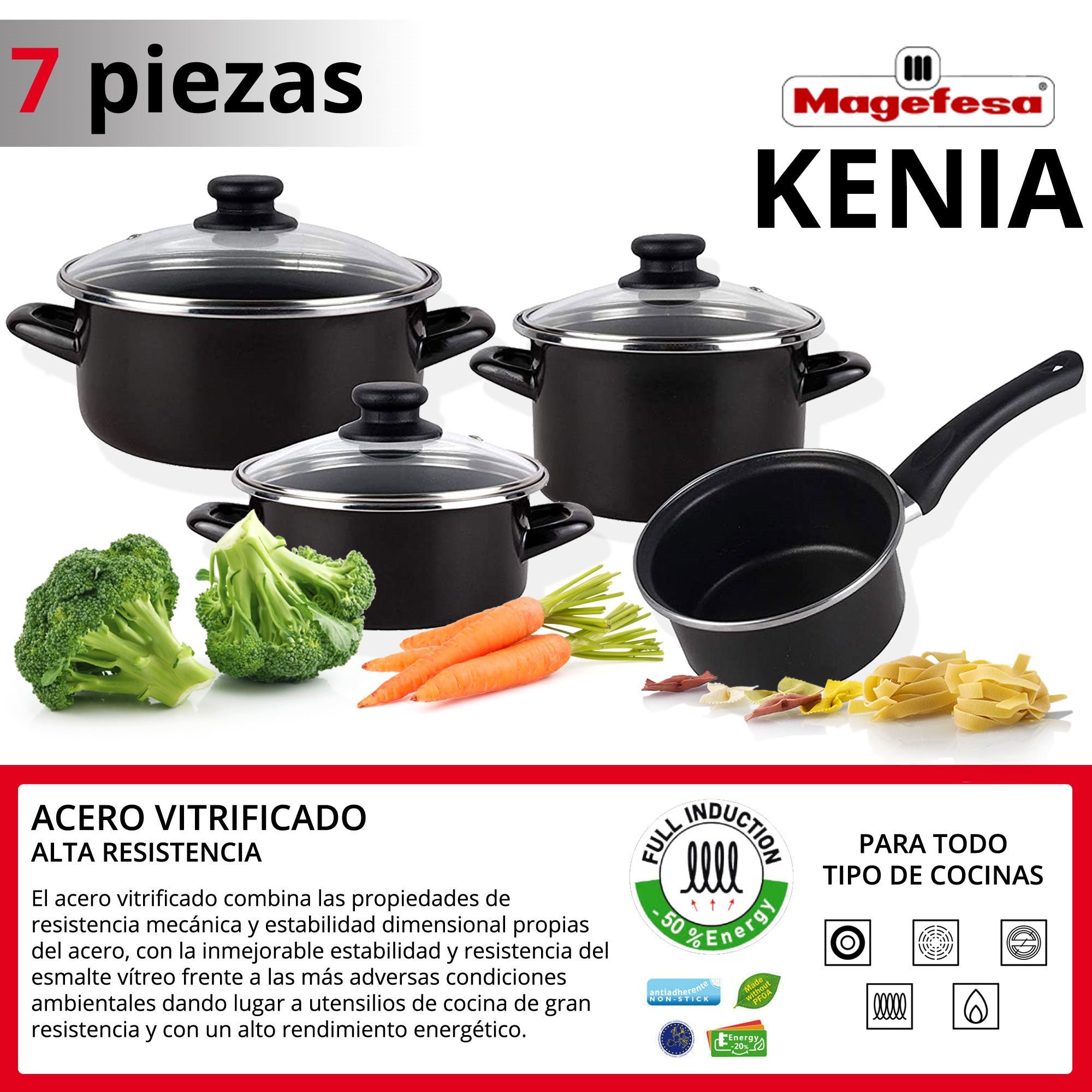 Batería de Cocina 10 Piezas Magefesa Kenia: Calidad Profesional en Cada Cocción