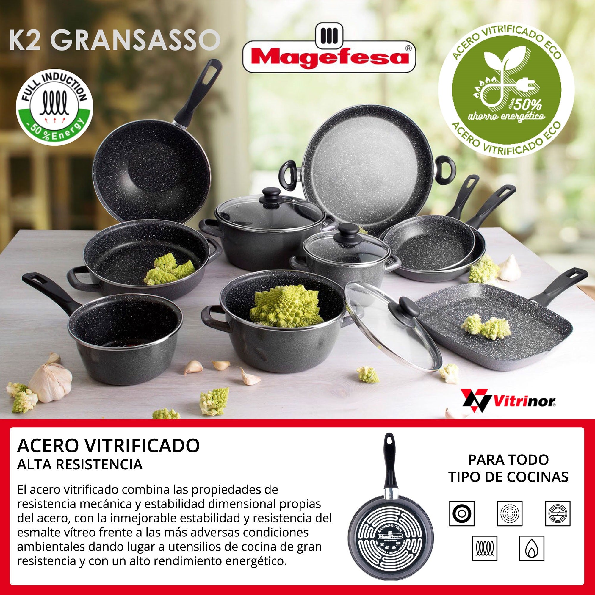 Batería de Cocina 10 Piezas Magefesa Kenia: Calidad Profesional en Cada Cocción