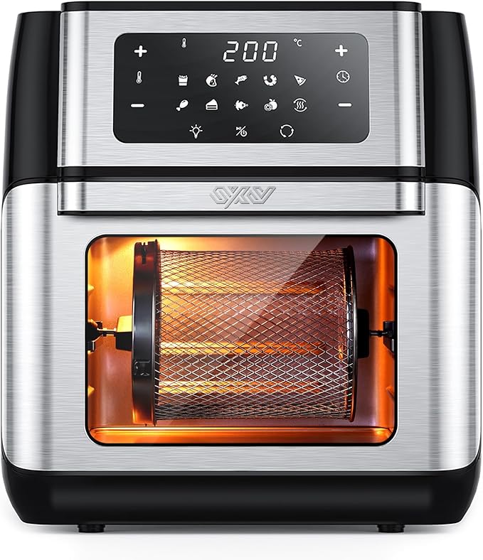 Innsky Freidora sin Aceite 10L, 1500W Freidora Aire con 10 Programas, Air Fryer con 6 Accesorios, Horno Aire Caliente, Deshidratar, Pantalla LED Táctil, Temporizador, con Recetas